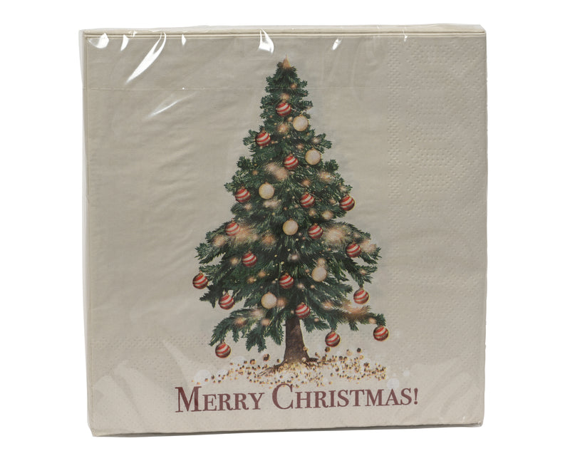 Christmas Tree Paper Napkins 33 × 33 cm White – Pack of 20