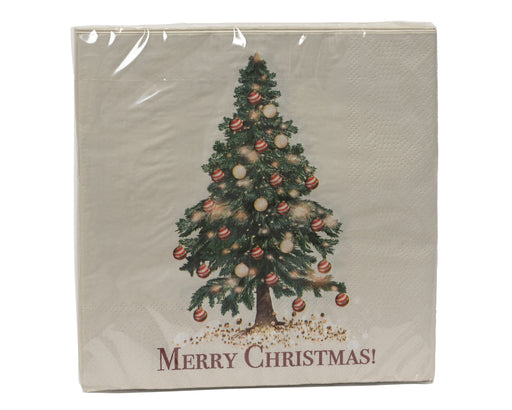 Christmas Tree Paper Napkins 33 × 33 cm White – Pack of 20