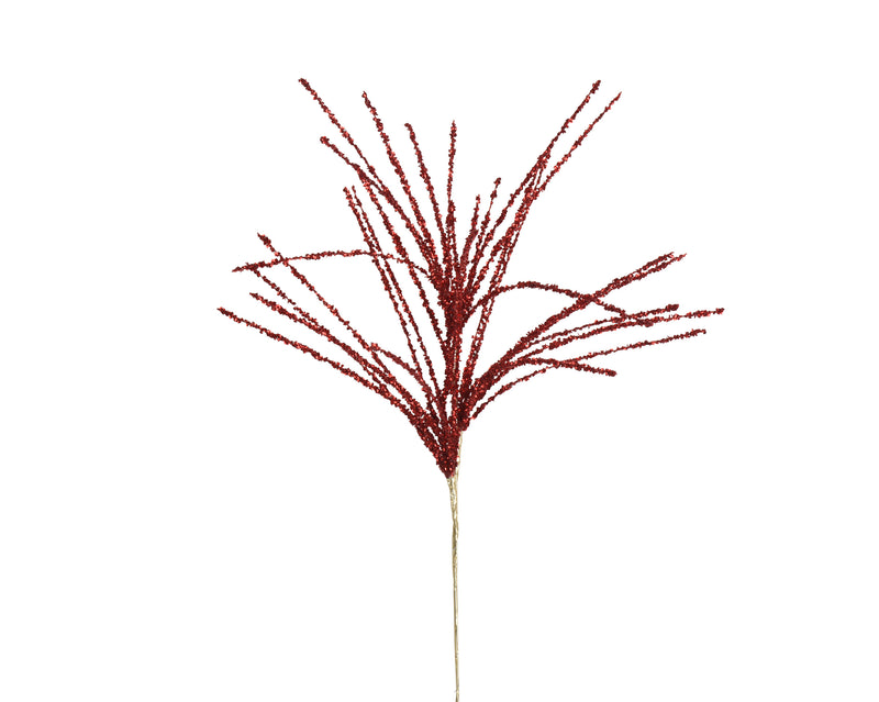 Christmas Red Spray 73 cm with Diamond Spangles on Stem