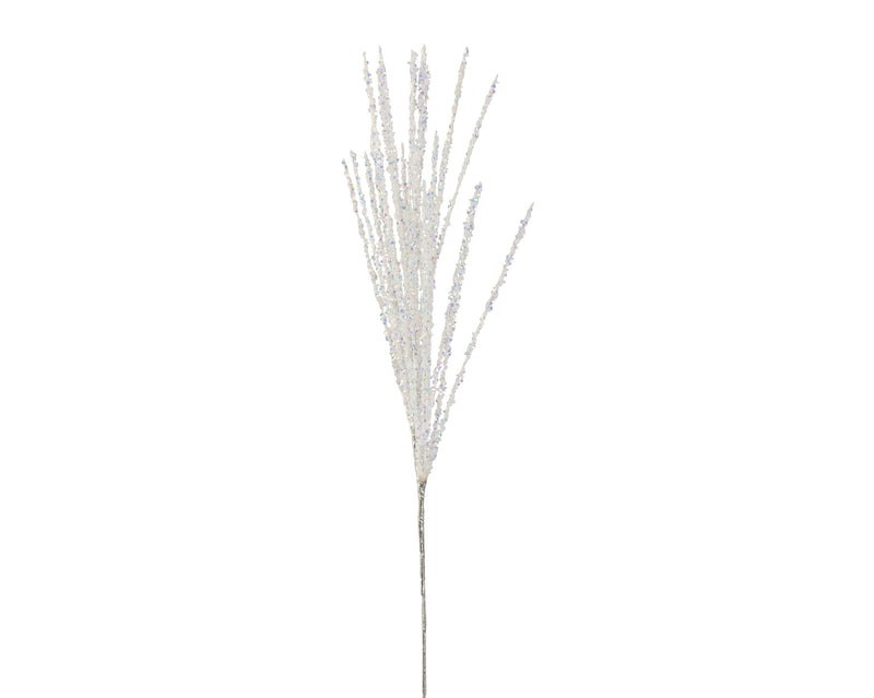Christmas Spray White 73 cm with Diamond Spangles on Stem