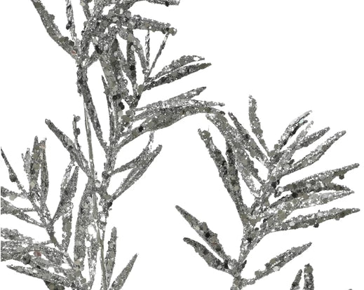 Silver glitter decorative Christmas branch 74 cm alternate view