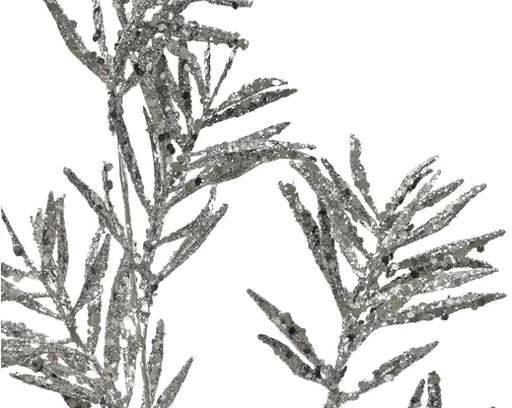 Silver glitter decorative Christmas branch 74 cm alternate view