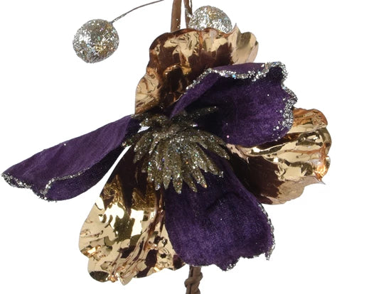 Violet and crystal lilac beaded Christmas garland alternate view