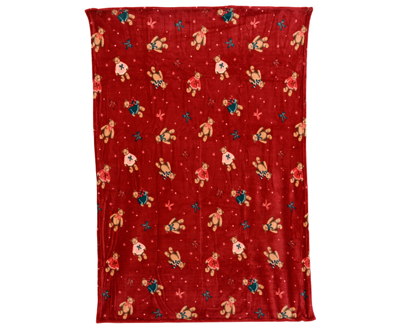 Throw Bear Design Flannel 130 × 170 cm – 2 Assorted Colours – additional view