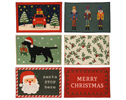 Christmas Doormat Rectangular 40 × 60 cm Multi-Colour – 6 Assorted Designs