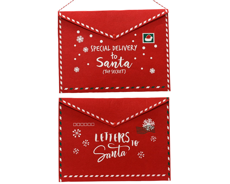 Hanging Letter Envelope to Santa 37 × 50 cm Red Felt – 2 Assorted Designs