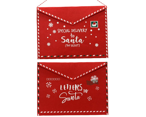 Hanging Letter Envelope to Santa 37 × 50 cm Red Felt – 2 Assorted Designs