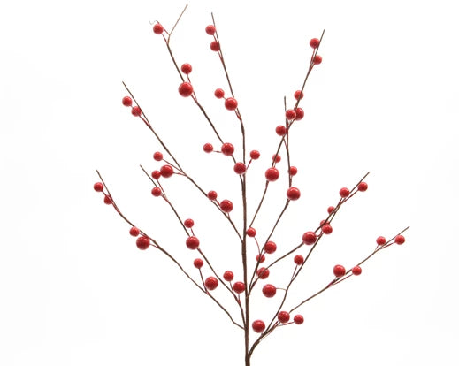 Decorative Branch with Red Berries (55x15 cm)