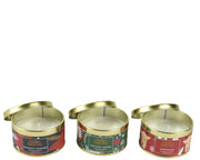 Scented Candle in Decorative Tin 4.3 cm × 7.5 cm – 3 Assorted Designs