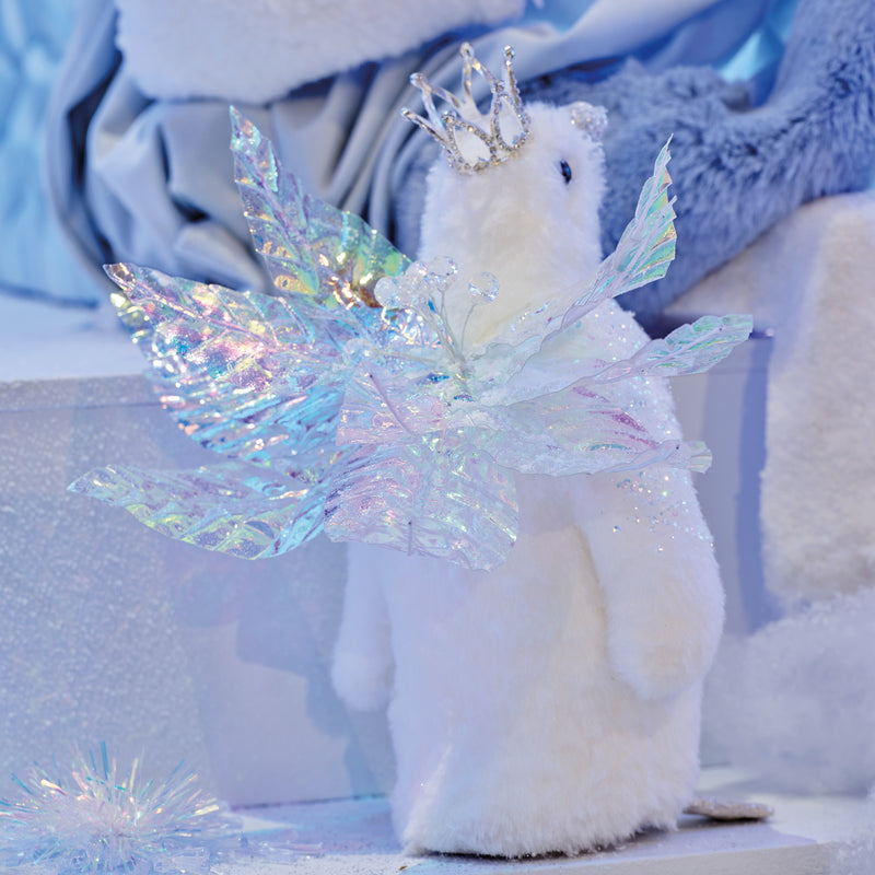 Blue Iridescent Poinsettia Clip – 31 cm – additional view