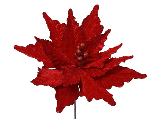 Poinsettia Flower Spray Red 66 cm