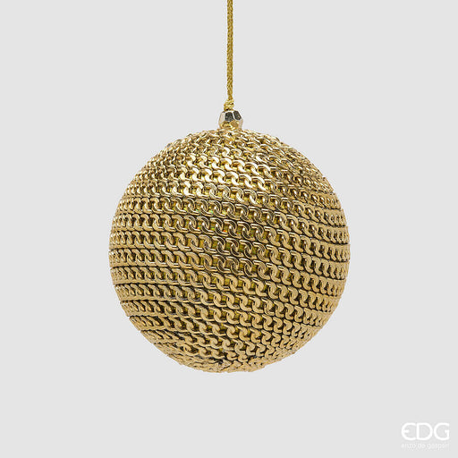 Gold Chain-Effect Christmas Bauble 10 cm