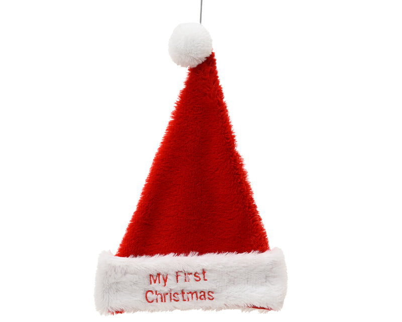Santa Hat My First Christmas 34 cm Red Polyester Accessory