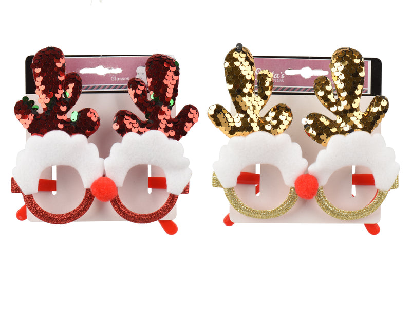Christmas Glasses with Santa Head and Legs 14 cm – 2 Assorted Colours