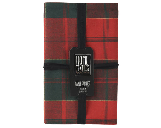 Table Runner Rectangular 150 × 30 cm Green Check Cotton