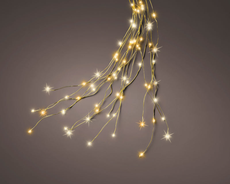 Lumineo Tree Bunch 672 Warm White and Classic Warm with Flashing Effect Gold Cable 2.1m
