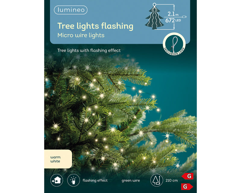 Lumineo Tree Bunch 672 Warm White With Flashing Effect Green Cable 2.1m