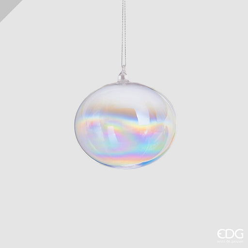 Iridescent Bubble Glass Christmas Bauble 12 cm