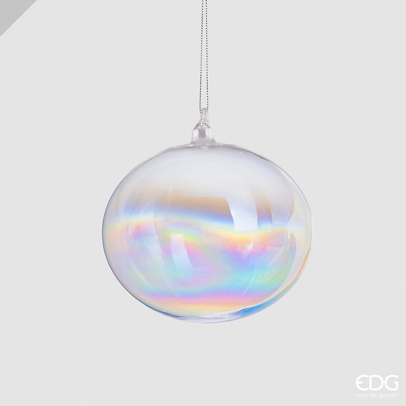 Iridescent Bubble Glass Christmas Bauble 15 cm