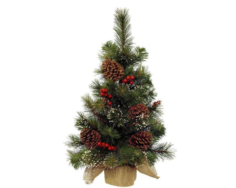 Ipswich Frosted Mini Christmas Tree with Pine cones and Berries (60cm)