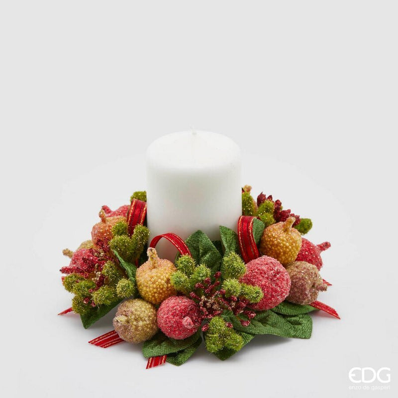 Glittered Apple Candle Ring 15 cm
