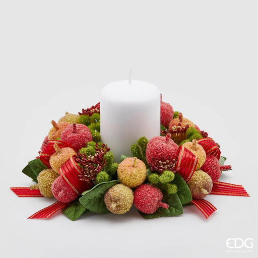 Glittered Apple Candle Ring 23 cm