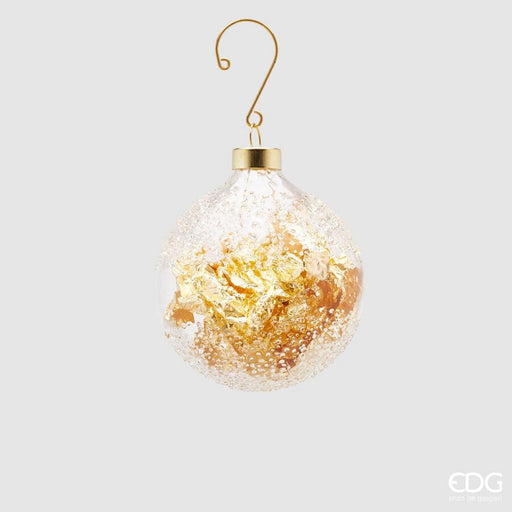 Gold Glass Christmas Bauble 8 cm