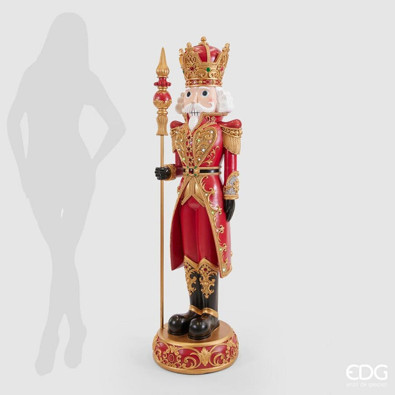 EDG red and gold musical LED nutcracker soldier Christmas figure, 153 cm