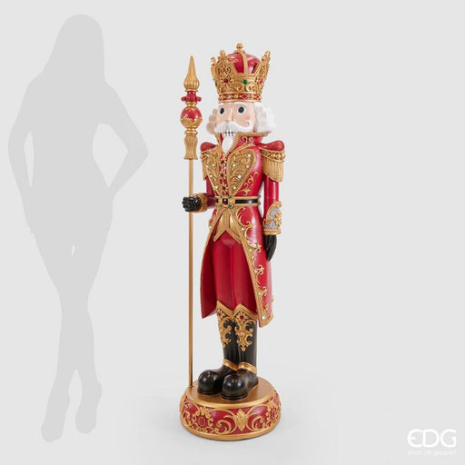 EDG red and gold musical LED nutcracker soldier Christmas figure, 153 cm