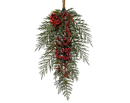 Decorative Branch with Pinecones and Red Berries (50x15 cm)