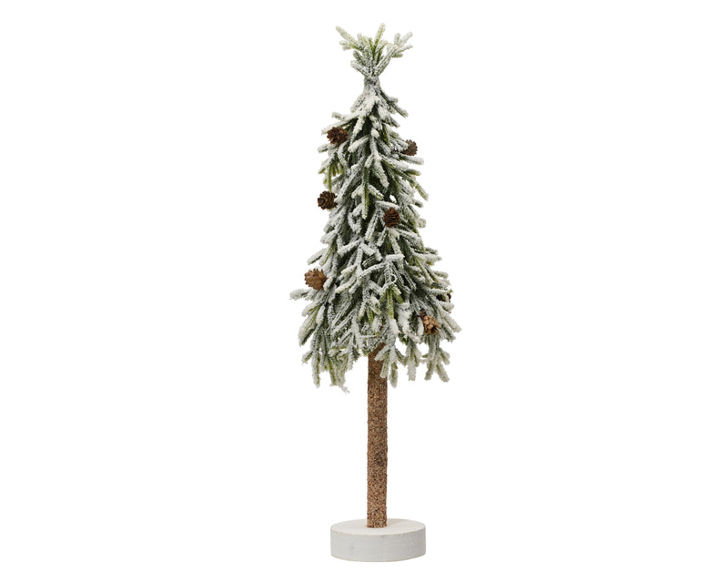 Merry Fir Snowy Mini Christmas Tree with Pine Cones (60cm)