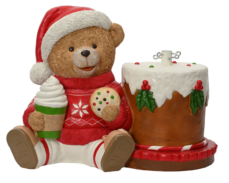 Christmas Tree stand Teddy with Cake - suitable for trees up to 8ft