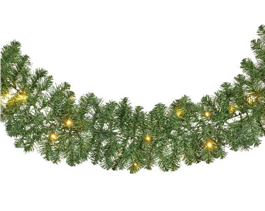 9 Foot Imperial Christmas Garland Pre Lit 50 Lights Battery Operated (25cm x 270cm)