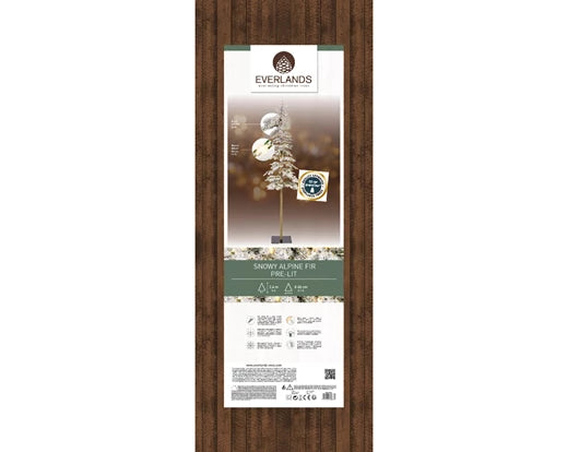 Snowy Alpine Fir 8 Foot Pre-Lit Slim Christmas Tree With 250 Warm White Micro LIghts (60cm x 240cm)