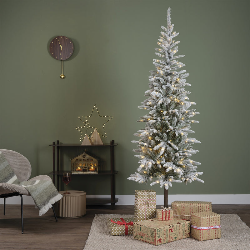7 Foot Alpbach Pre-lit Standard Snowy Christmas Tree with 220 lights  (210cm)