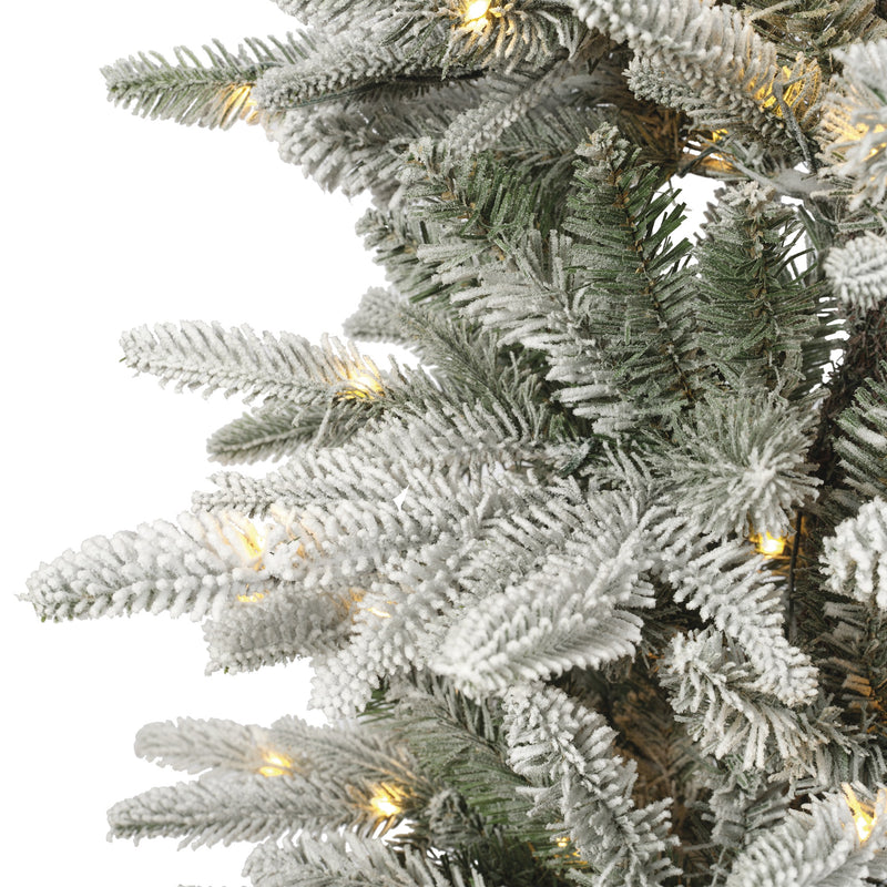 7 Foot Alpbach Pre-lit Standard Snowy Christmas Tree with 220 lights  (210cm)
