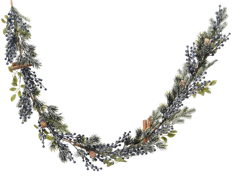 6 Foot Frosted Blueberry Christmas Garland (20cm x 180cm)