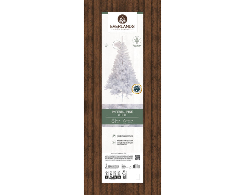 6 Foot Imperial Pine White Artificial Christmas Tree (117cm x 180cm)