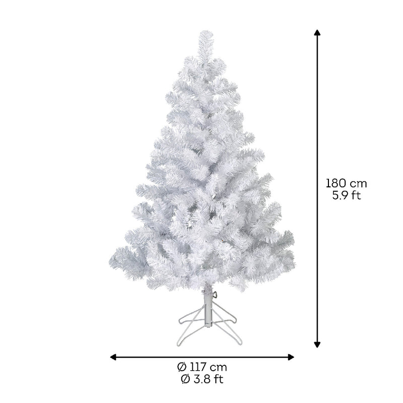 6 Foot Imperial Pine White Artificial Christmas Tree (117cm x 180cm)