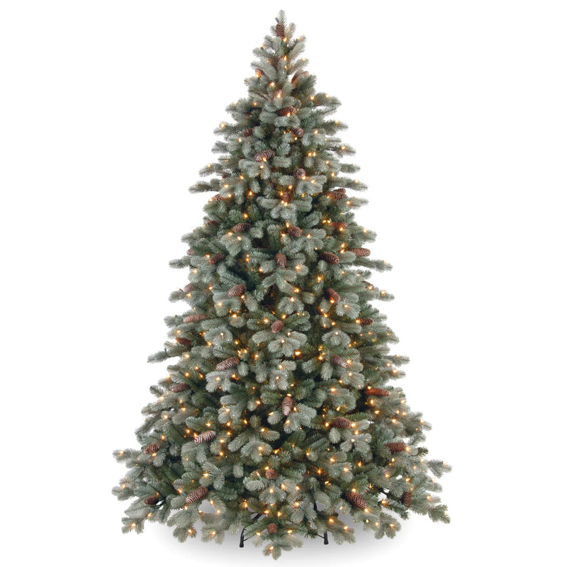 7.5 Foot Frosted Colorado Spruce Pre-Lit With 700 Warm White Lights