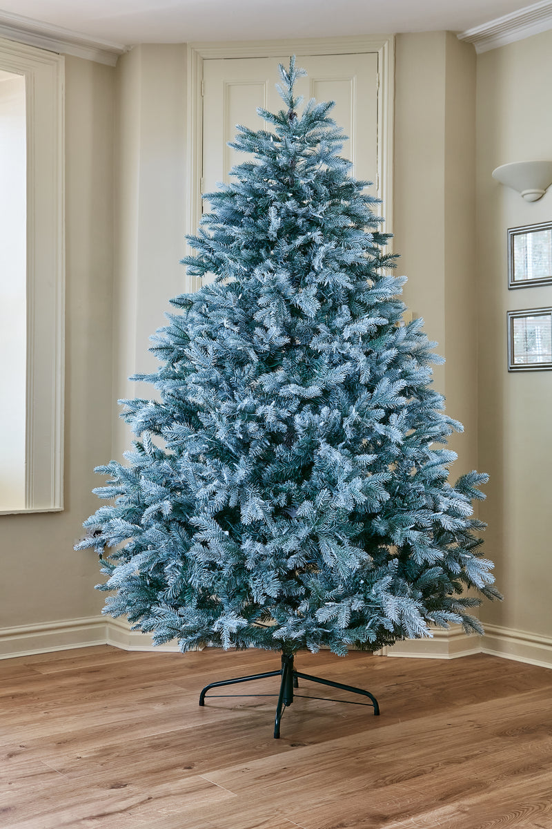 7.5 Foot Frosted Mulberry Pre-Lit Artificial Christmas Tree With 800 Warm White Lights