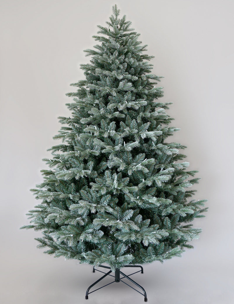 7.5 Foot Frosted Mulberry Pre-Lit Artificial Christmas Tree With 800 Warm White Lights