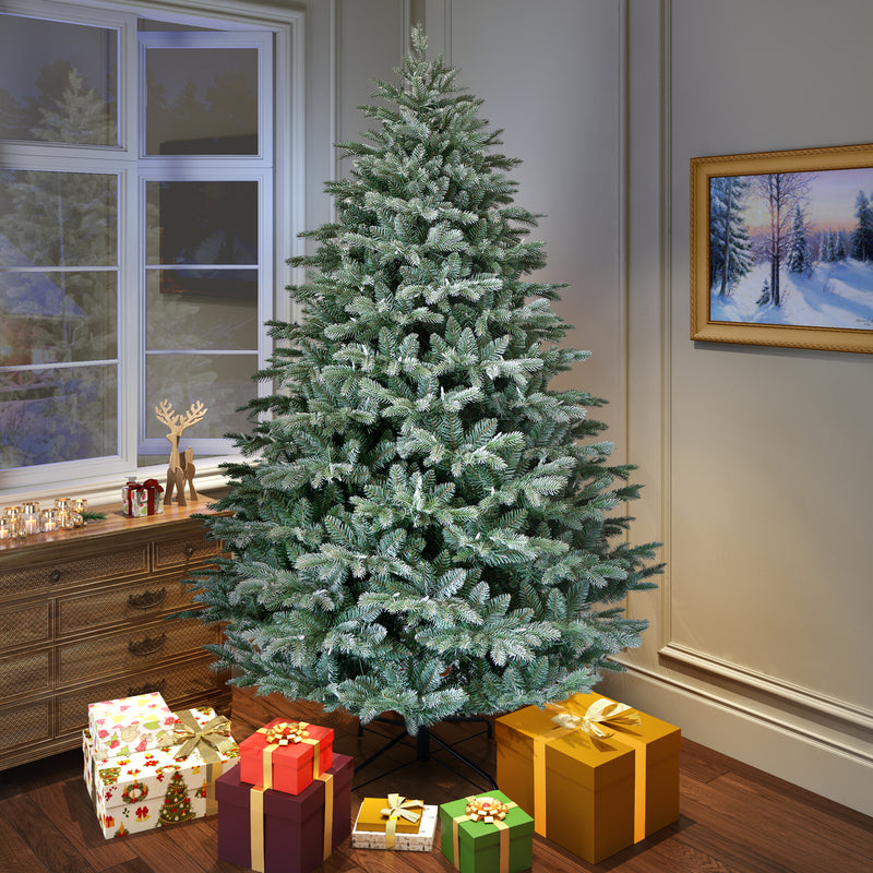 7.5 Foot Frosted Mulberry Pre-Lit Artificial Christmas Tree With 800 Warm White Lights