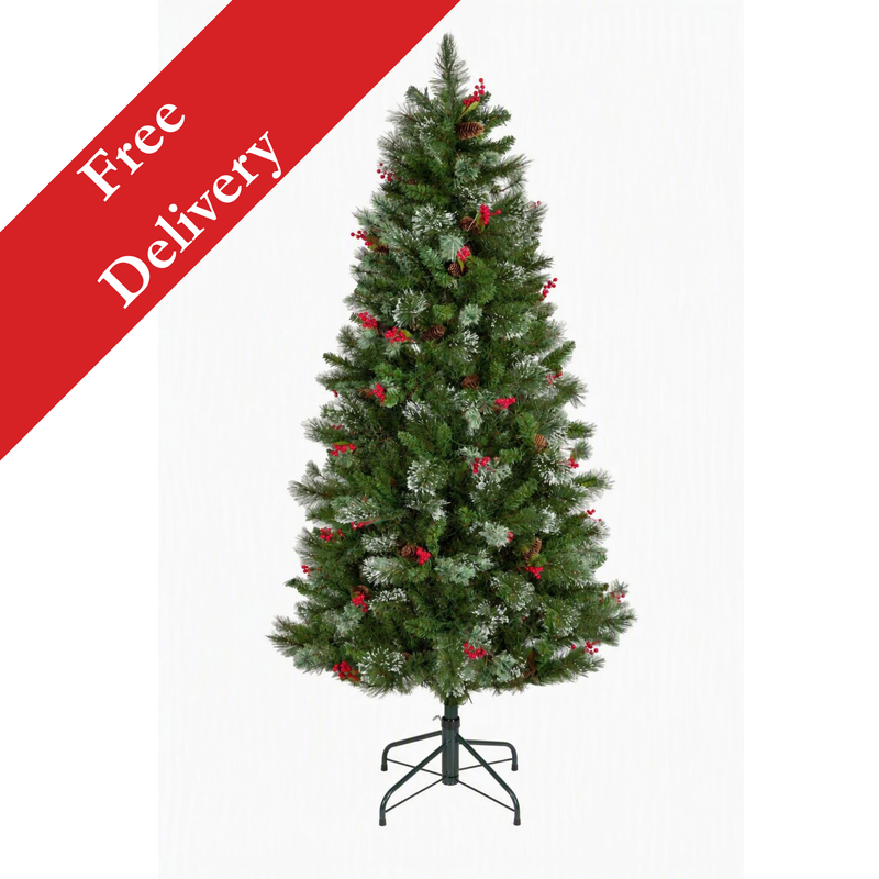 7.5 Foot Slim Wintery Pine Artificial Christmas Tree
