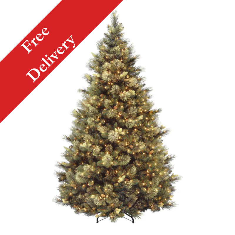 7.5 Foot Carolina Pine Pre-Lit Artificial Christmas Tree with 750 Warm White Lights