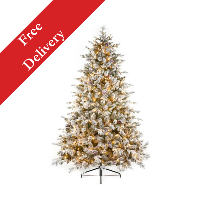 7.5 Foot Misty Mountain Pre-Lit Artificial Christmas Tree With 600 Warm White Lights