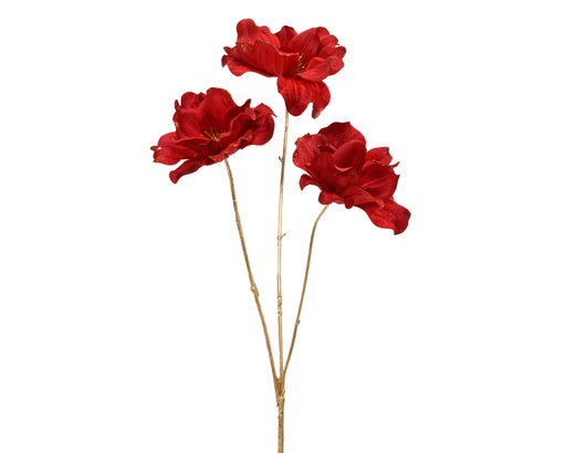 Anemone Flower Spray 60 cm Red Glitter
