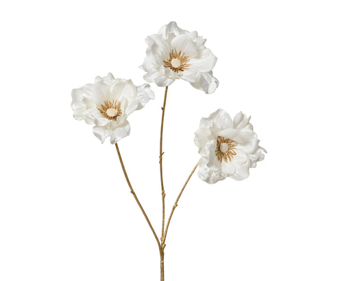 Artificial Flower Anemone Spray – Cream – 60 cm