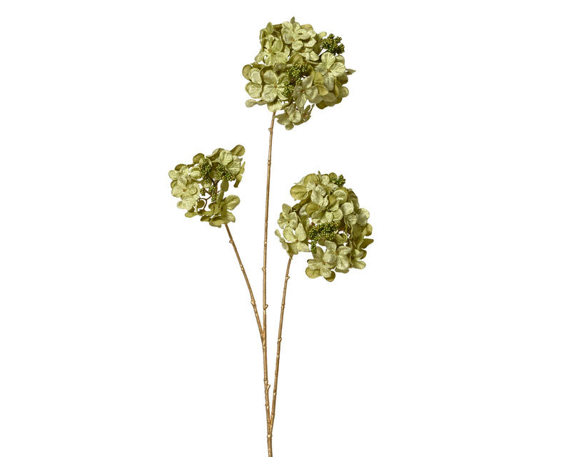 Hydrangea Flower Spray Green 88 cm with Berries