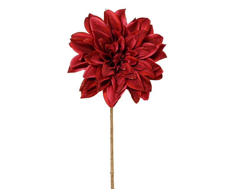 Dahlia Flower Spray 68 cm Red Glitter